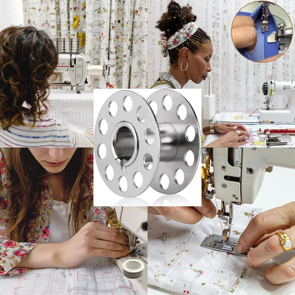 Metal Sewing Machine Bobbins – Stainless Steel Empty Spools for Thread