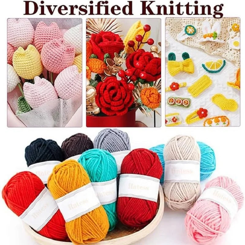 KOVEEN 59-Piece Crochet & Knitting Set – Beginner DIY Kit with Storage Bag