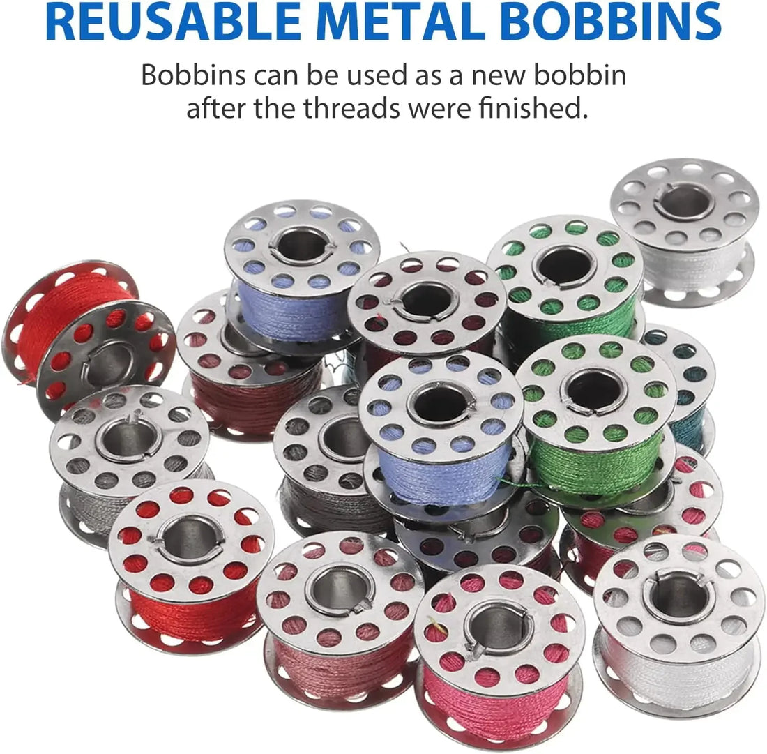 Metal Sewing Machine Bobbins – Stainless Steel Empty Spools for Thread