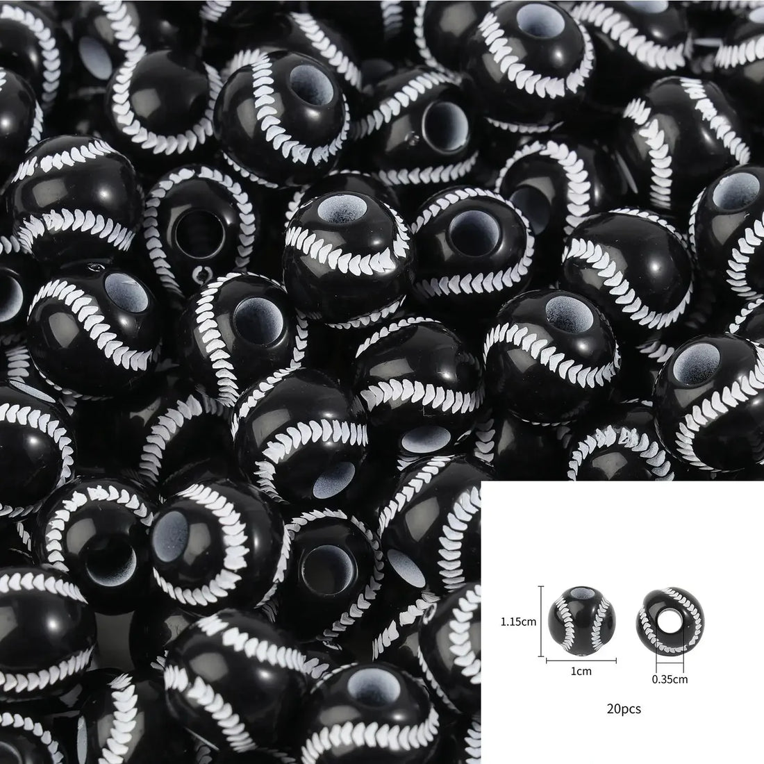 Sports Acrylic Beads – 20/50pcs Basketball
