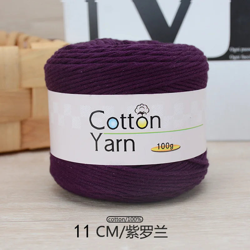 100g 100% Cotton Hand Knitting Yarn – Soft Crochet Thread