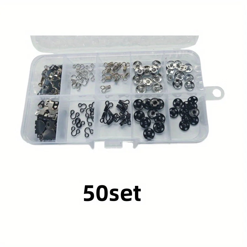 50 Pairs Metal Skirt & Pants Hooks Set
