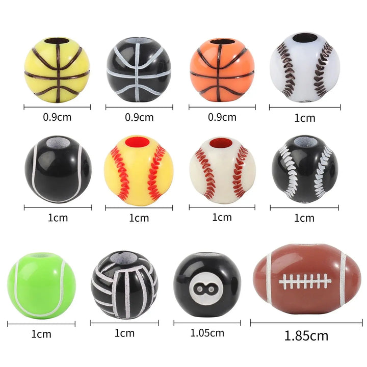 Sports Acrylic Beads – 20/50pcs Basketball