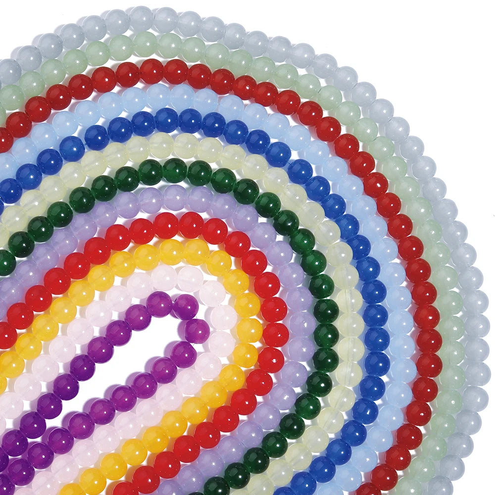 6/8mm Solid Color Glass Beads
