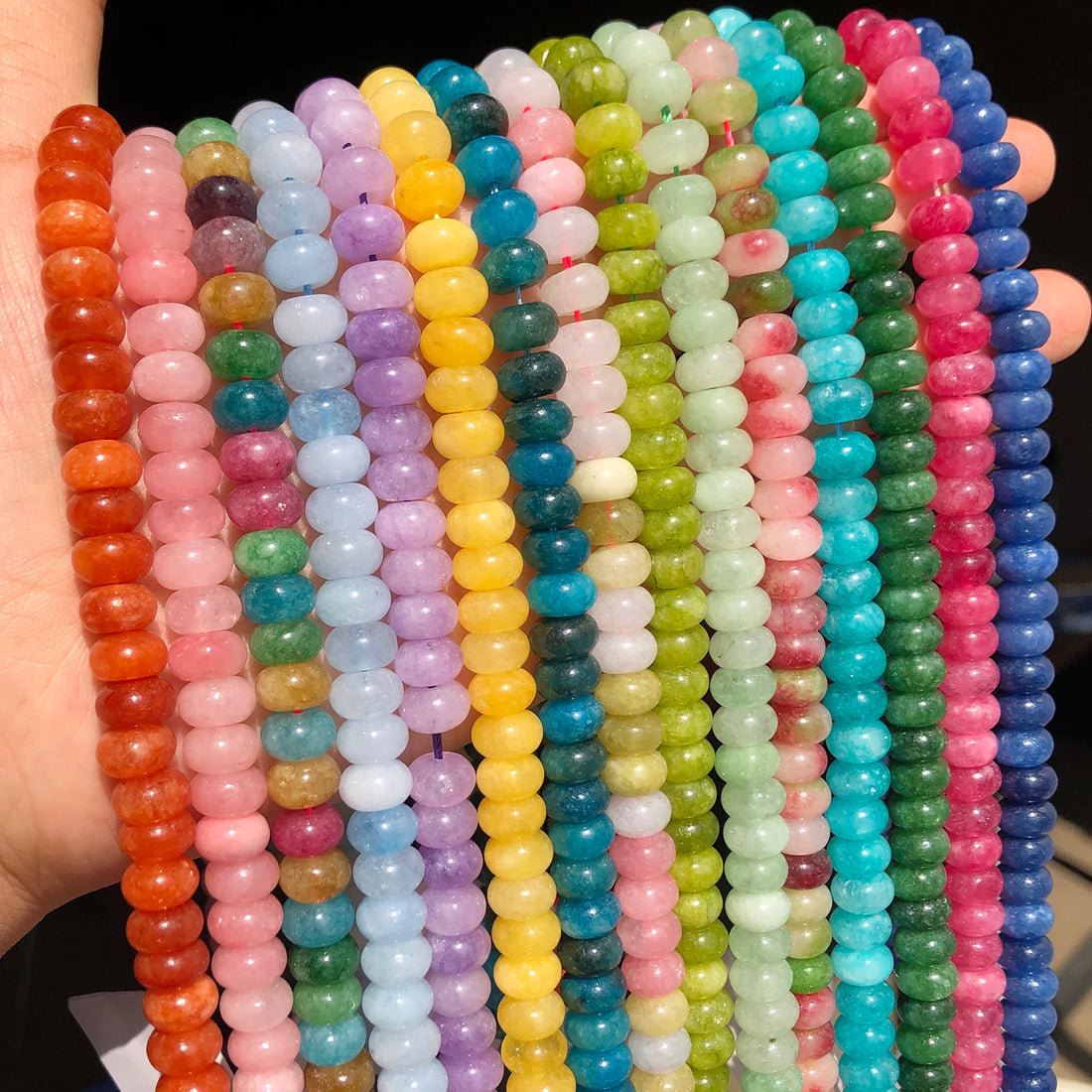 5x8mm Natural Jade Quartz Rondelle Beads