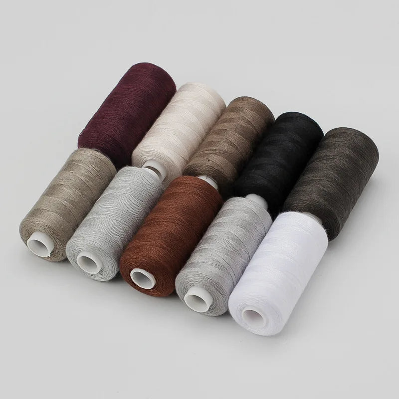 10-Color Polyester Sewing Thread Set – 400 Yards per Spool