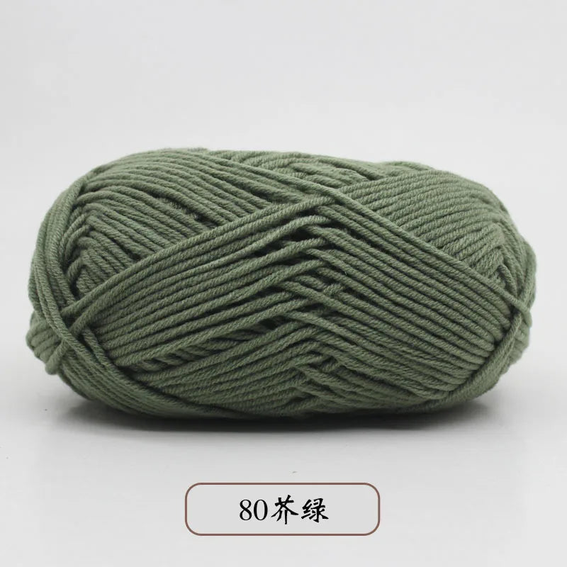 50g 5 Ply Milk Cotton Yarn – Soft Handwoven Knitting & Crochet Wool