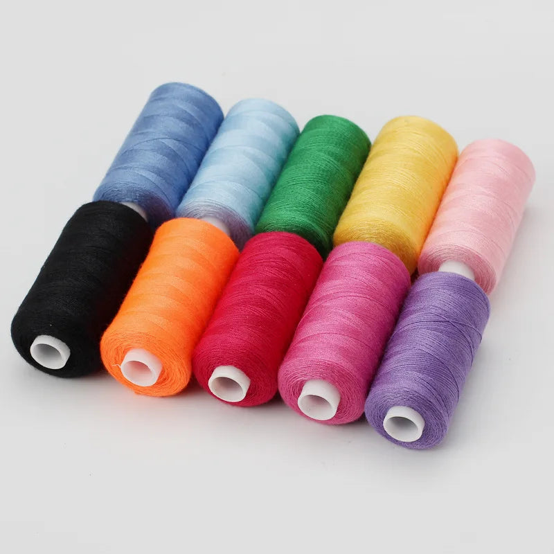 10-Color Polyester Sewing Thread Set – 400 Yards per Spool