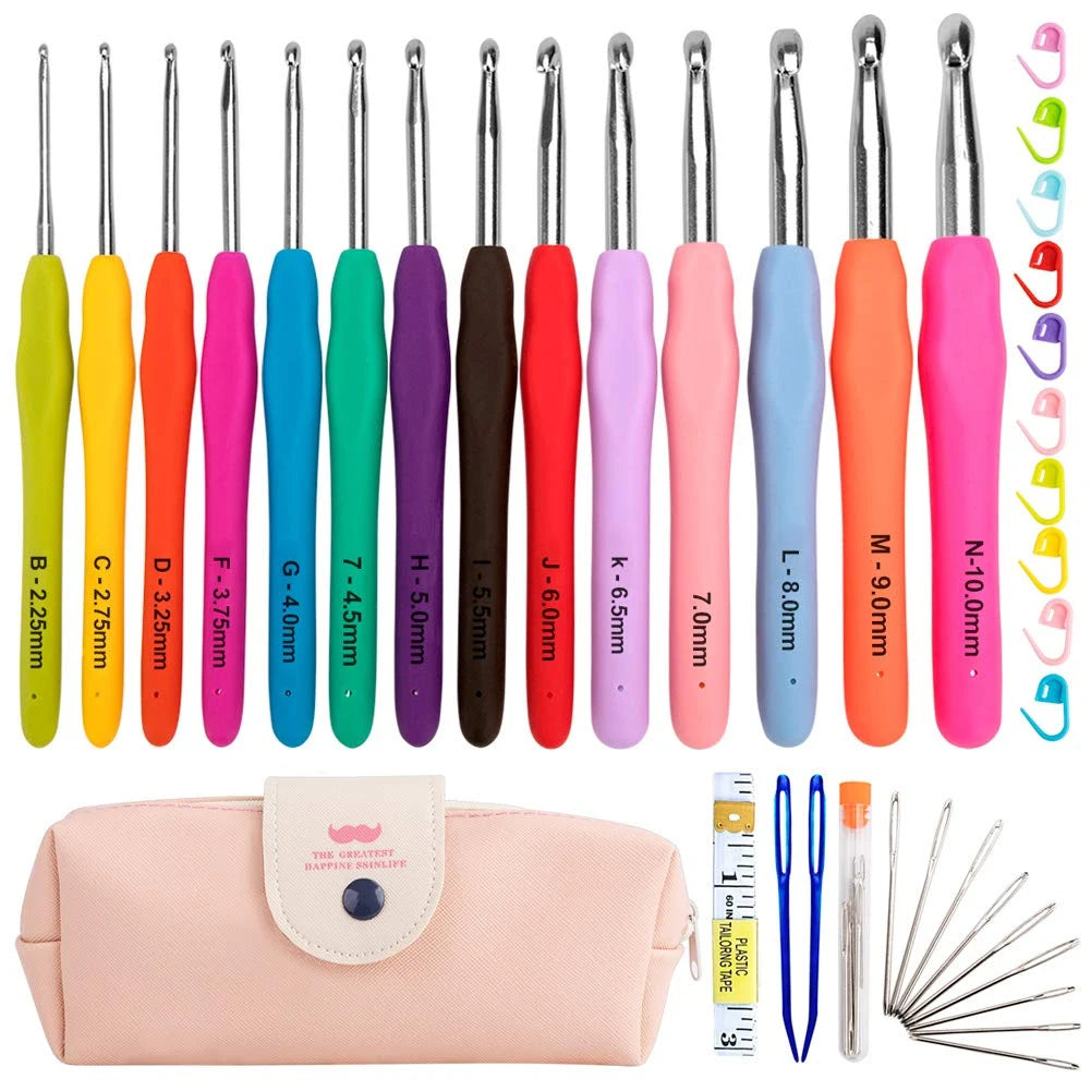 14pcs Aluminum Knitting Needles Set