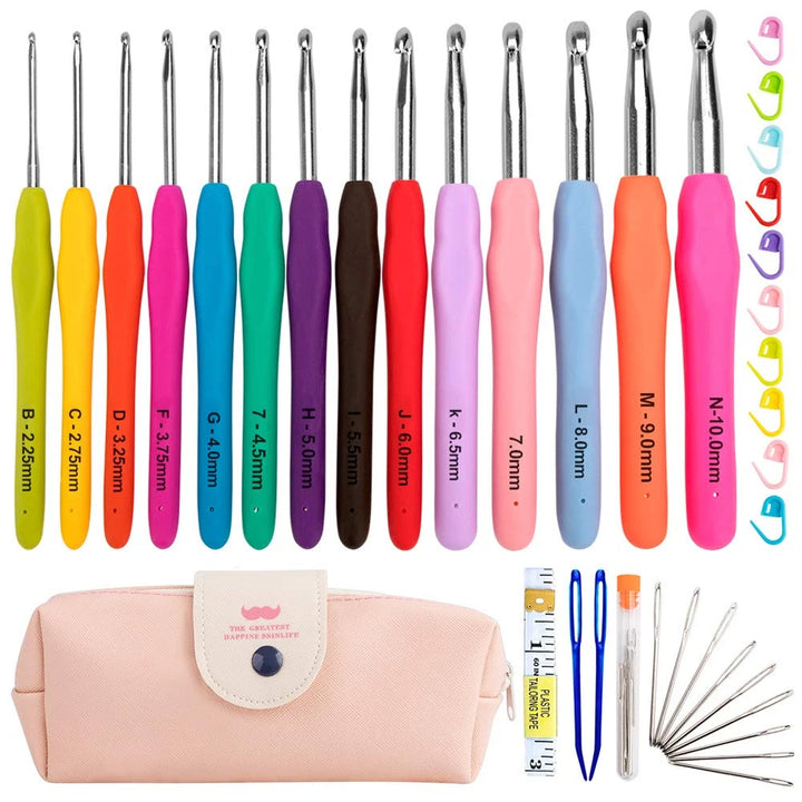 14pcs Aluminum Knitting Needles Set