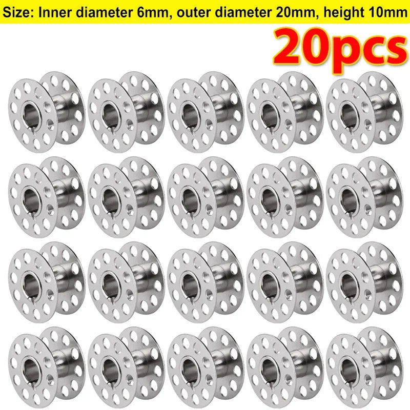 Metal Sewing Machine Bobbins – Stainless Steel Empty Spools for Thread
