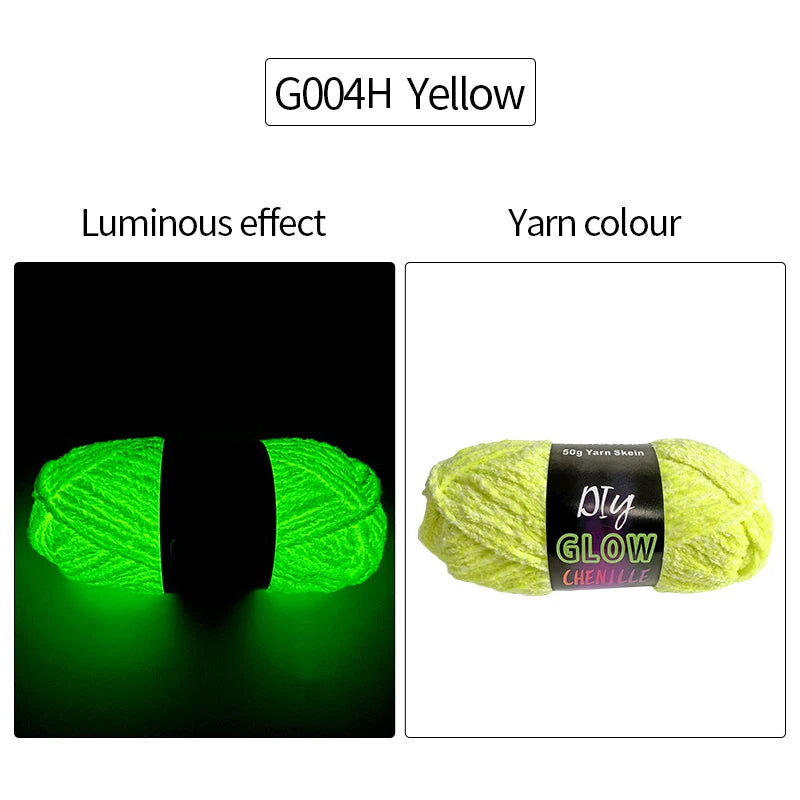 Luminous Glow-in-the-Dark Yarn – Chunky Polyester for Knitting & Crochet