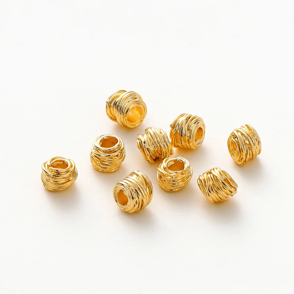 Gold Plated Brass Weaving Ball Beads