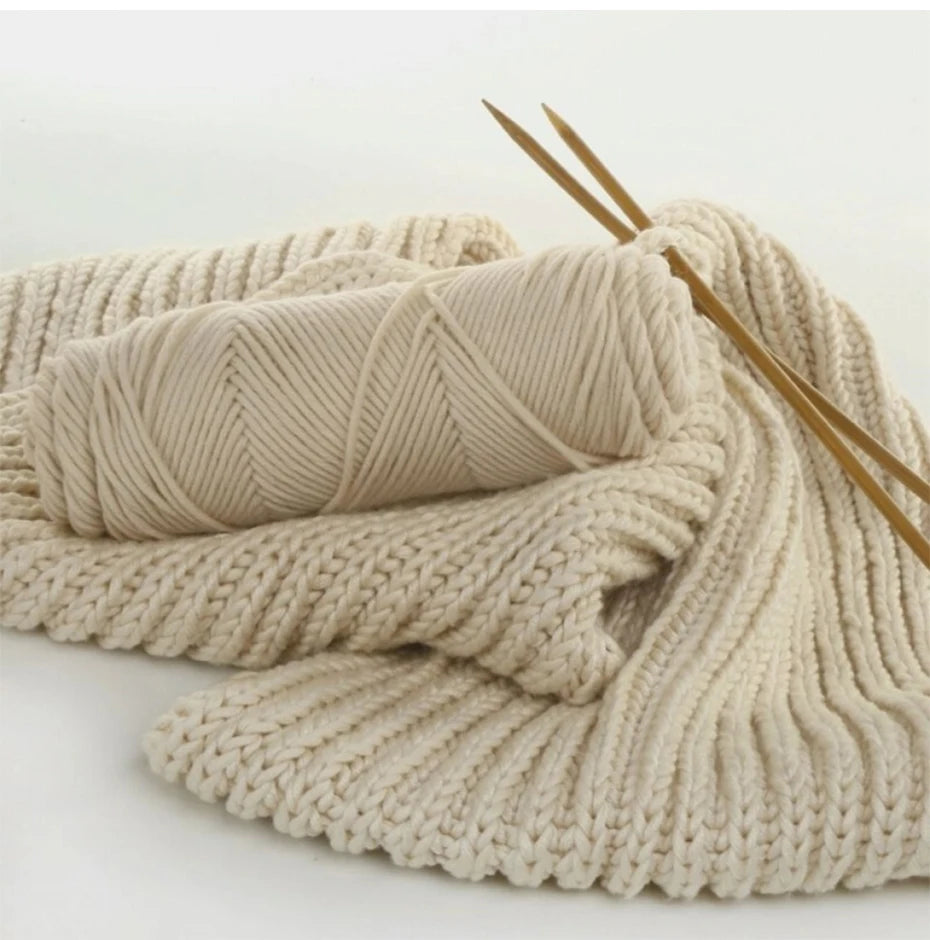 5pcs Cotton Select Thick Yarn – 500g Light Worsted Knitting & Crochet Wool