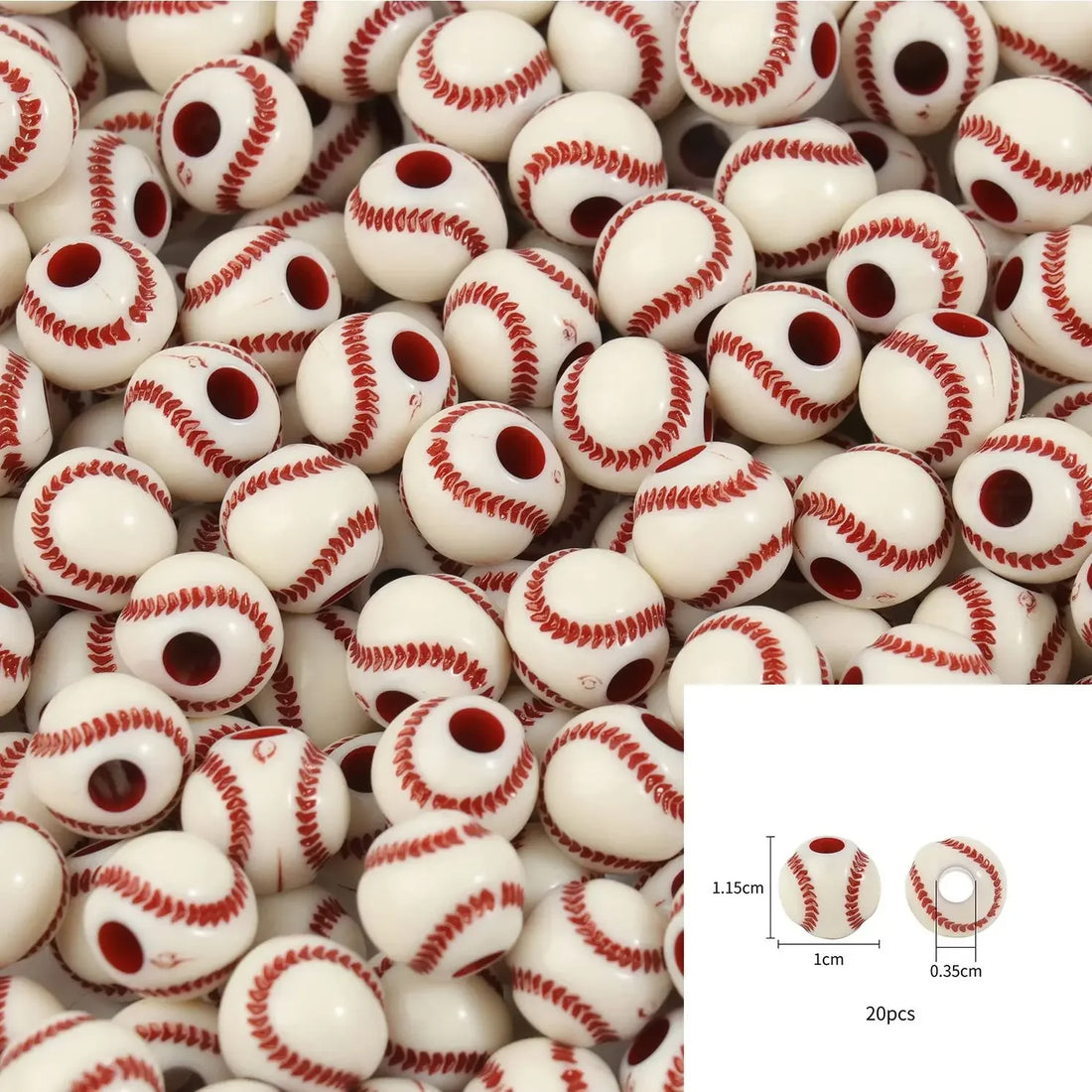 Sports Acrylic Beads – 20/50pcs Basketball