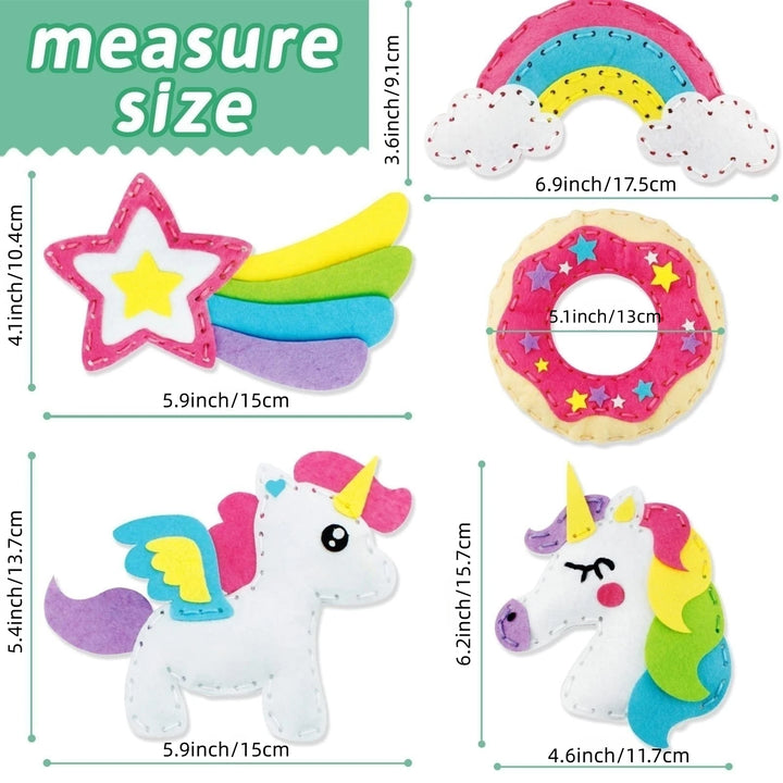 Unicorn Felt Craft Kit – 5pcs DIY Sewing Fabric Set for Kids & Adults