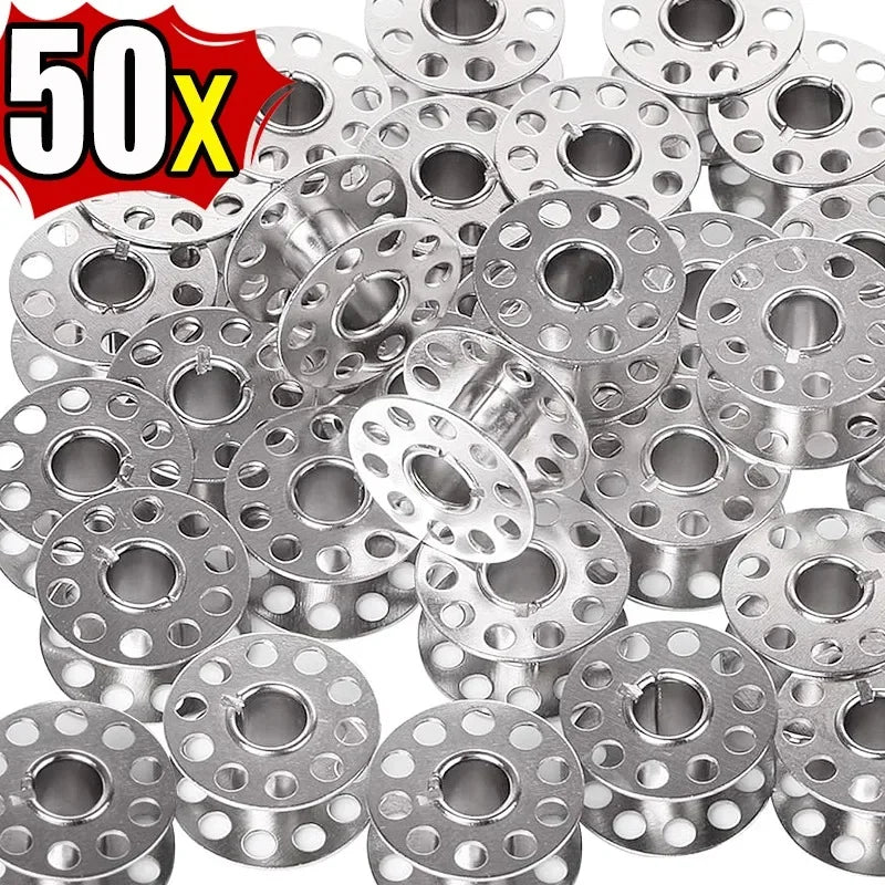 Metal Sewing Machine Bobbins – Stainless Steel Empty Spools for Thread