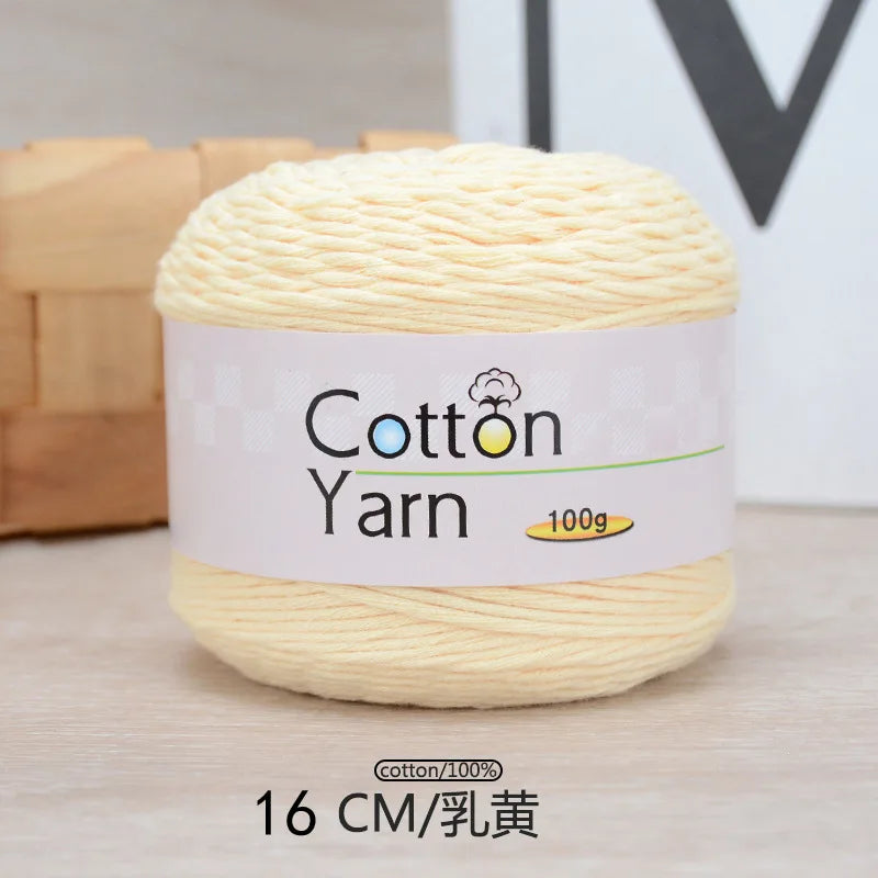 100g 100% Cotton Hand Knitting Yarn – Soft Crochet Thread