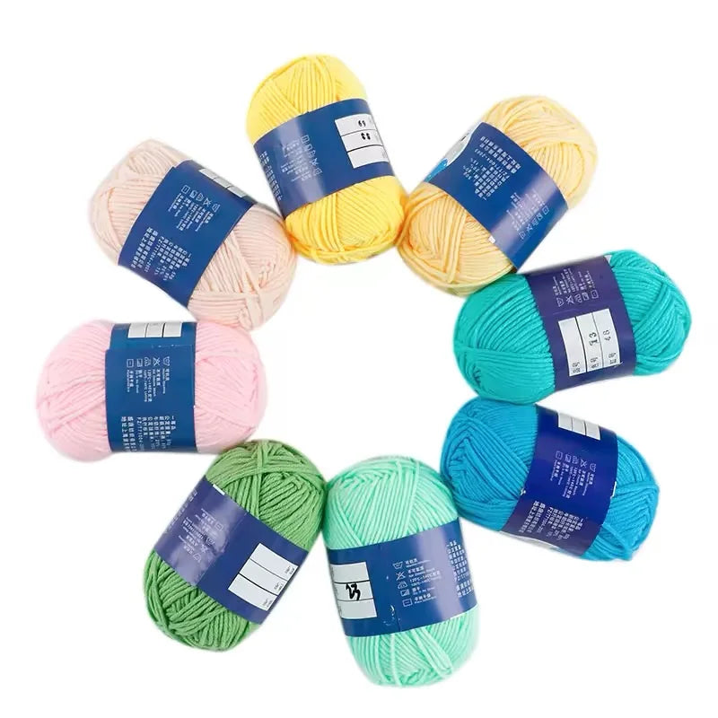 50g 5 Ply Milk Cotton Yarn – Soft Handwoven Knitting & Crochet Wool