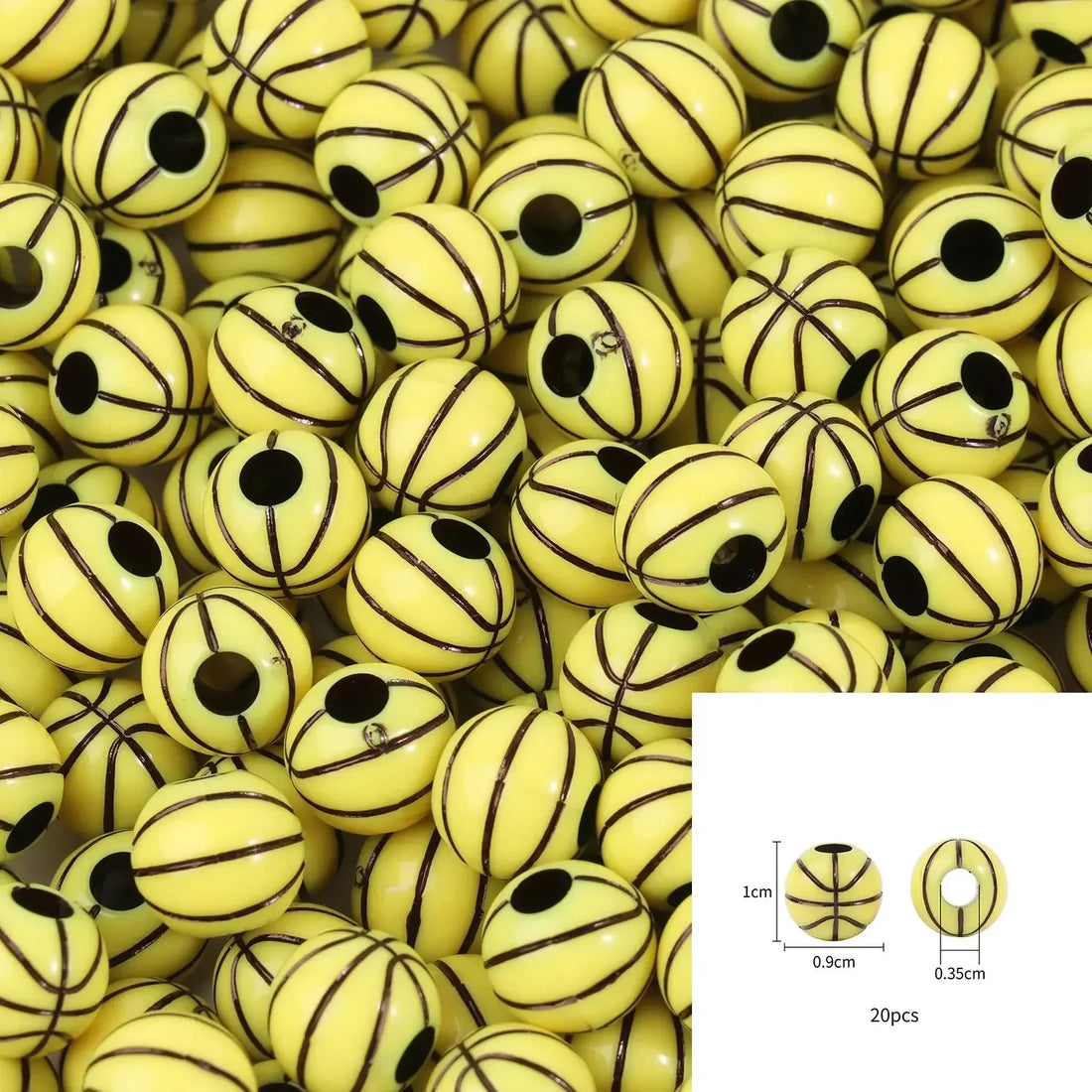 Sports Acrylic Beads – 20/50pcs Basketball