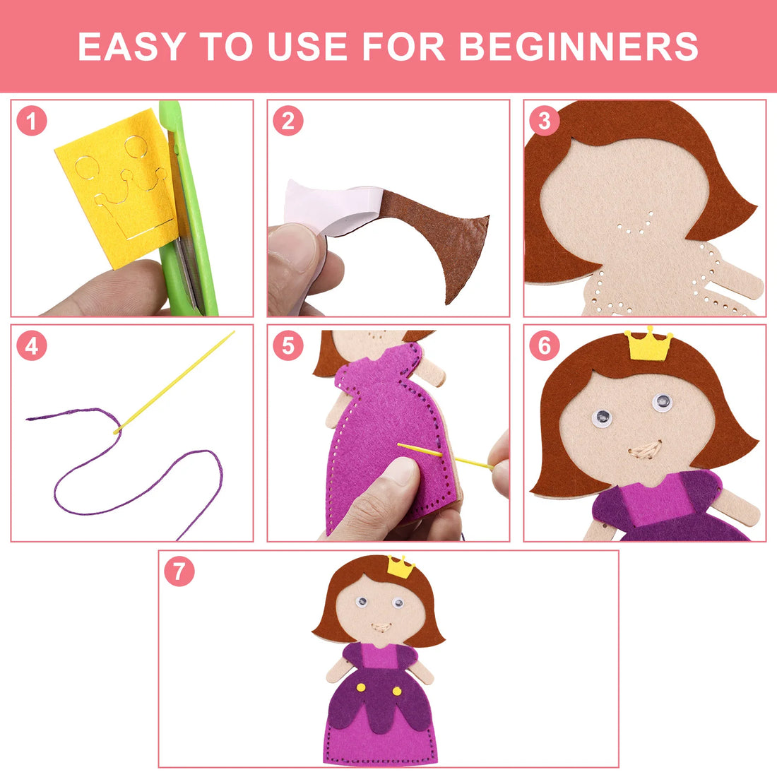 Forest Creatures DIY Sewing Felt Plush Kit for Kids