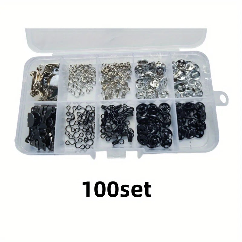 50 Pairs Metal Skirt & Pants Hooks Set