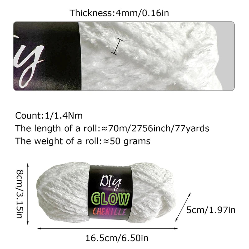 Luminous Glow-in-the-Dark Yarn – Chunky Polyester for Knitting & Crochet