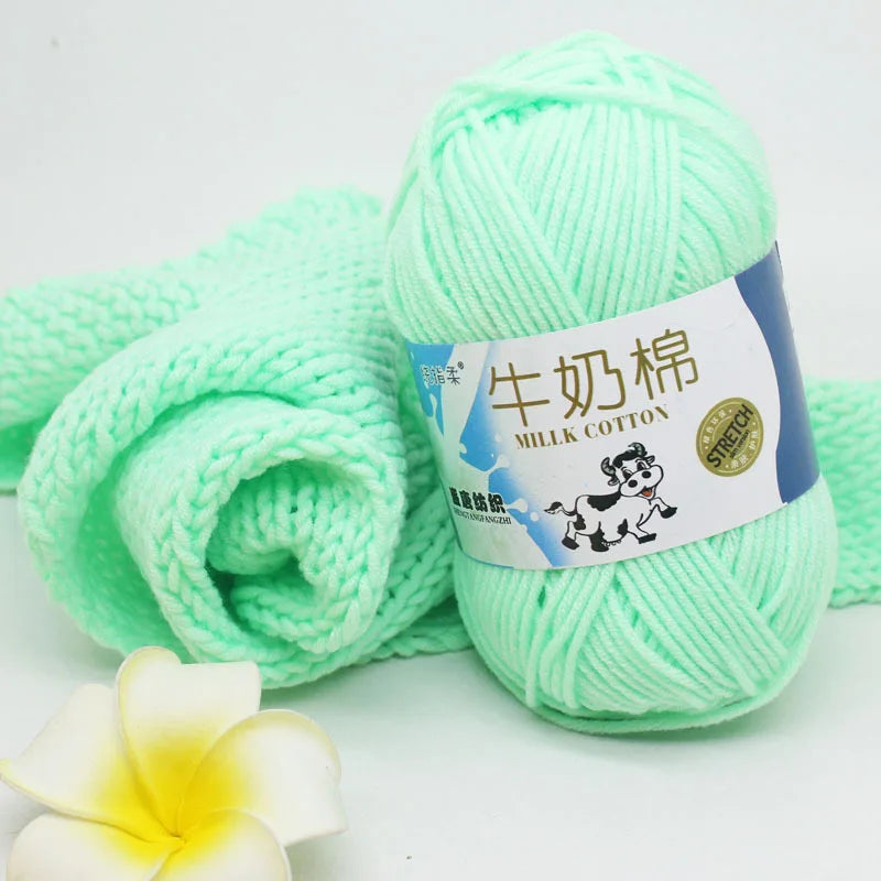 50g 5 Ply Milk Cotton Yarn – Soft Handwoven Knitting & Crochet Wool