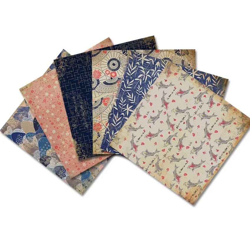 24-Sheet Vintage Japanese Craft Paper Pad – Origami & Scrapbooking