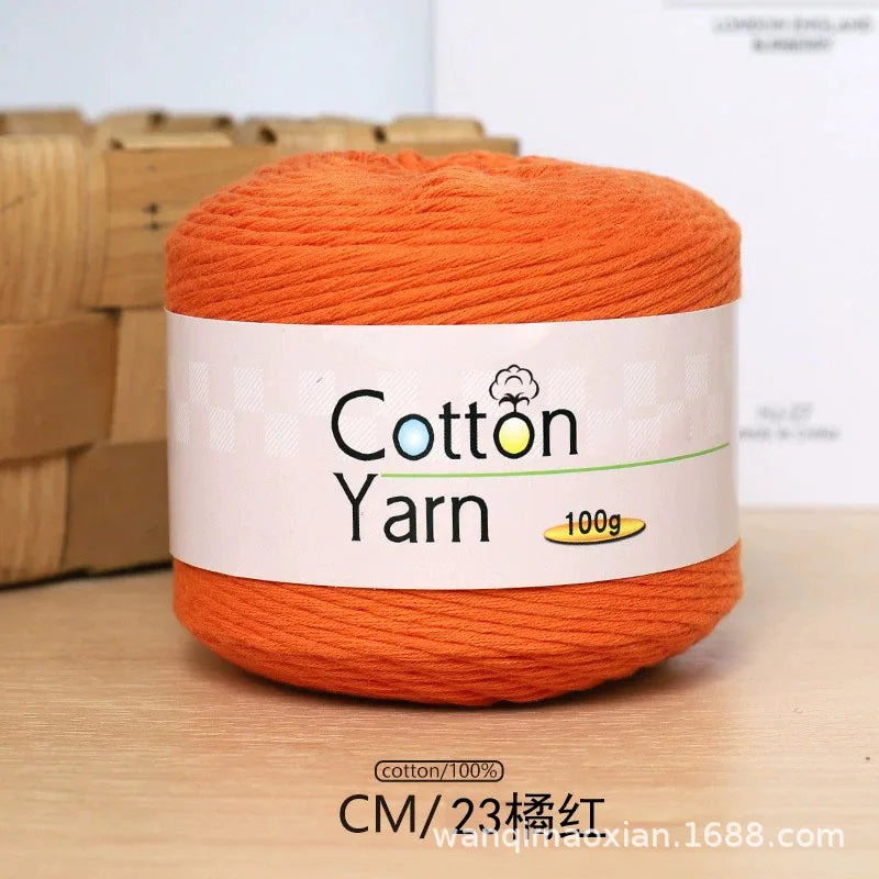 100g 100% Cotton Hand Knitting Yarn – Soft Crochet Thread