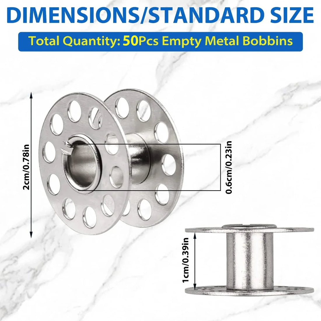 Metal Sewing Machine Bobbins – Stainless Steel Empty Spools for Thread