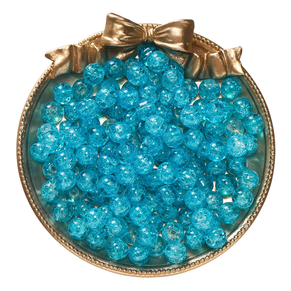 8mm Glass Crackle Beads – 50/100pcs DIY Jewelry Making Accessories