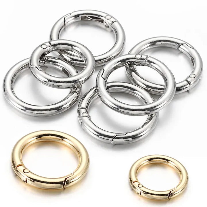 5pcs Round Spring Clasp Keychain Rings