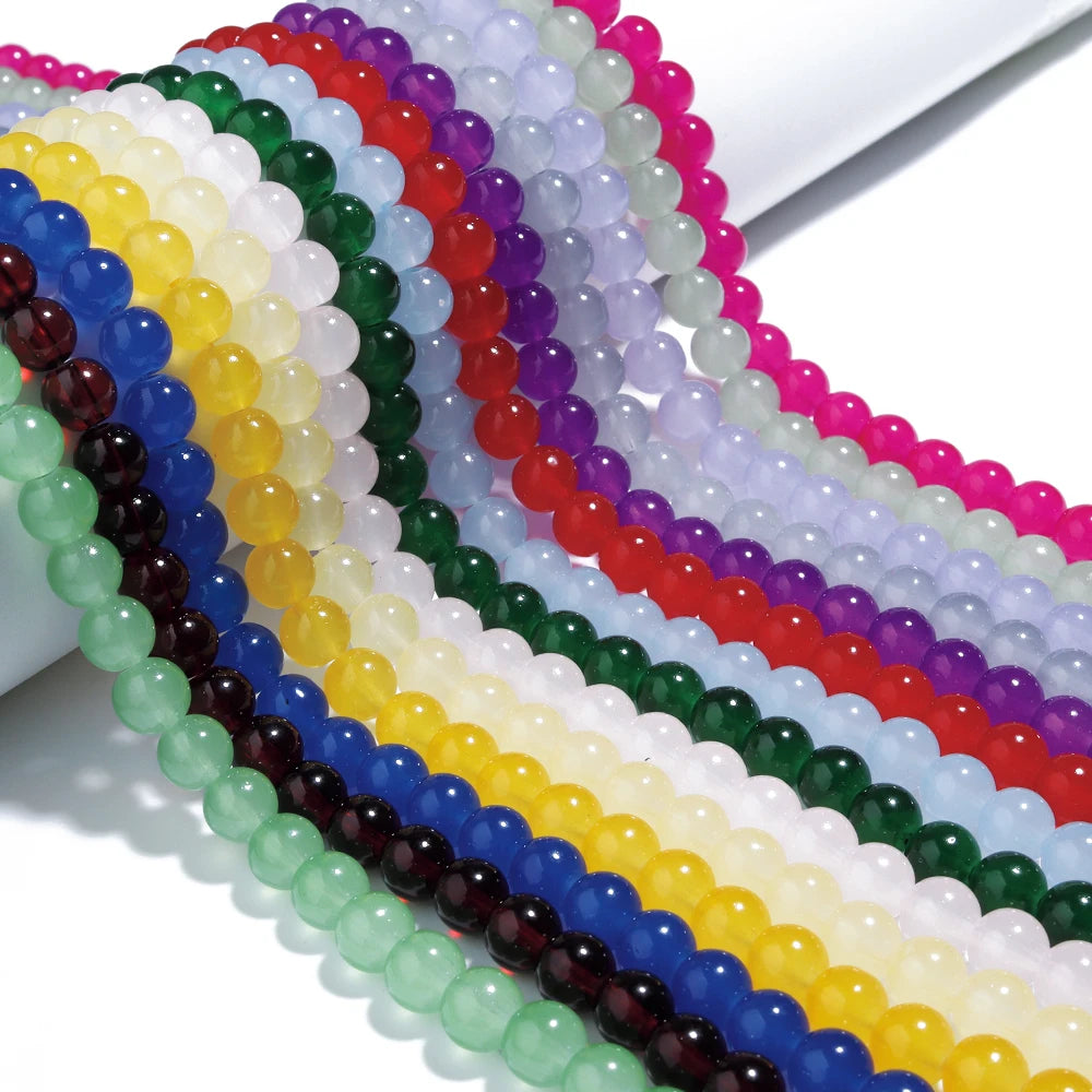 6/8mm Solid Color Glass Beads