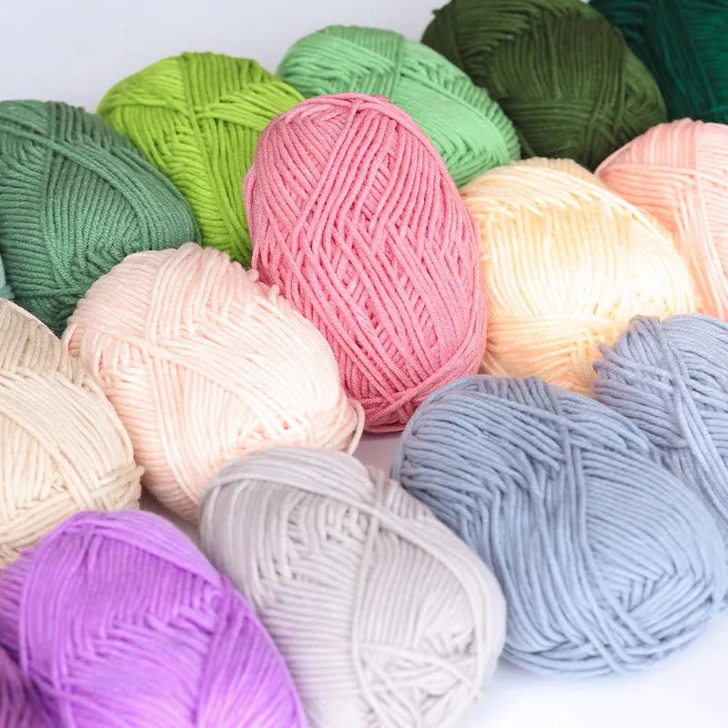 50g 5 Ply Milk Cotton Yarn – Soft Handwoven Knitting & Crochet Wool