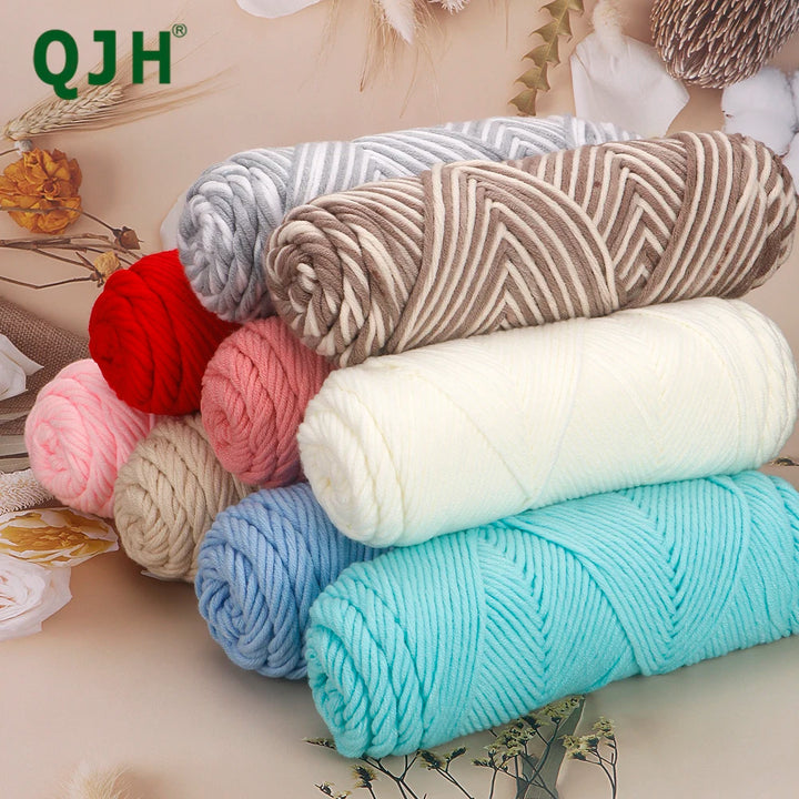 5pcs Cotton Select Thick Yarn – 500g Light Worsted Knitting & Crochet Wool