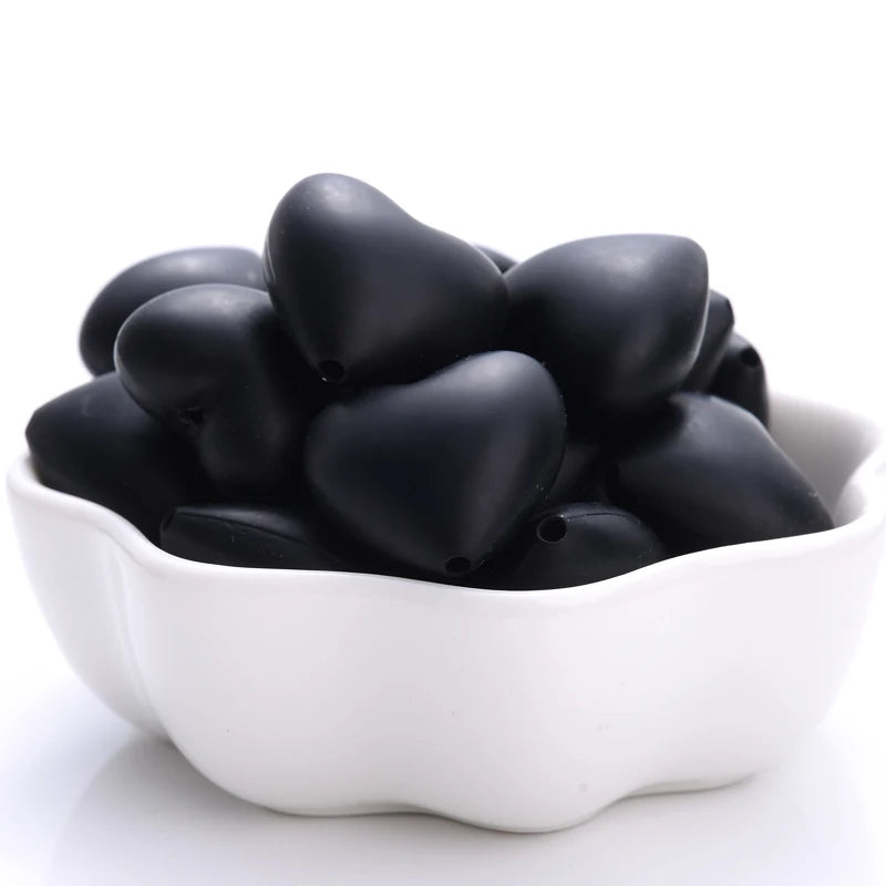 Heart Silicone Teether Beads