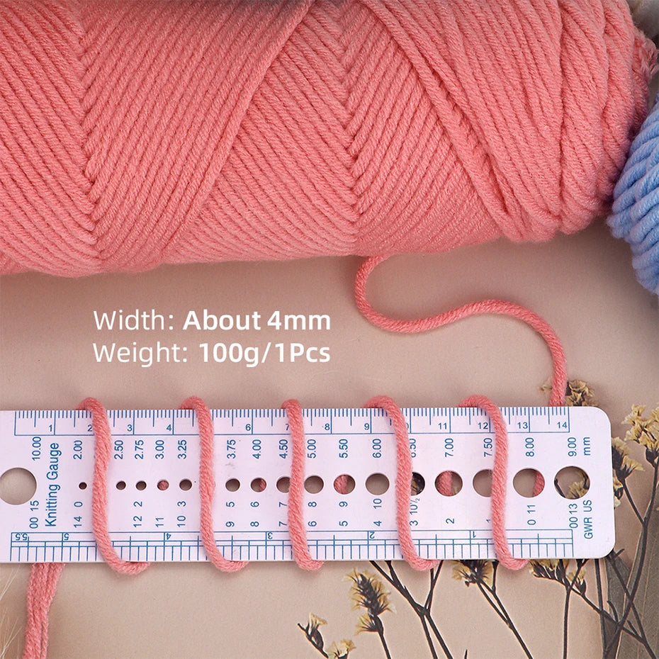 5pcs Cotton Select Thick Yarn – 500g Light Worsted Knitting & Crochet Wool
