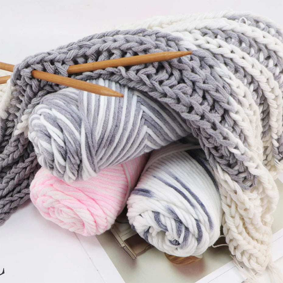 5pcs Cotton Select Thick Yarn – 500g Light Worsted Knitting & Crochet Wool