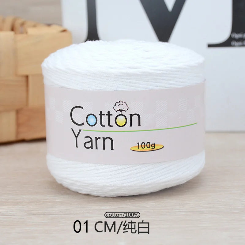 100g 100% Cotton Hand Knitting Yarn – Soft Crochet Thread