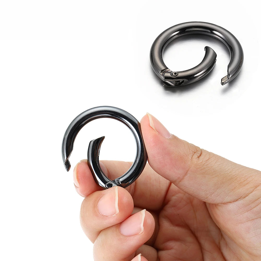 5pcs Round Spring Clasp Keychain Rings