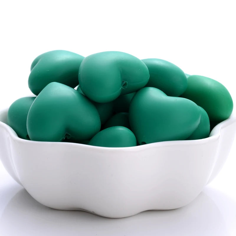 Heart Silicone Teether Beads
