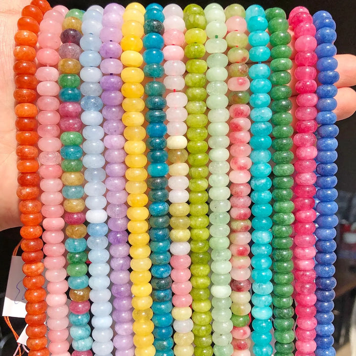 5x8mm Natural Jade Quartz Rondelle Beads