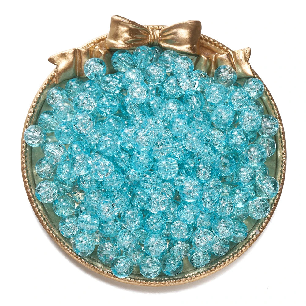 8mm Glass Crackle Beads – 50/100pcs DIY Jewelry Making Accessories