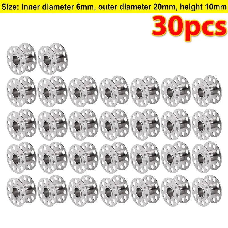 Metal Sewing Machine Bobbins – Stainless Steel Empty Spools for Thread