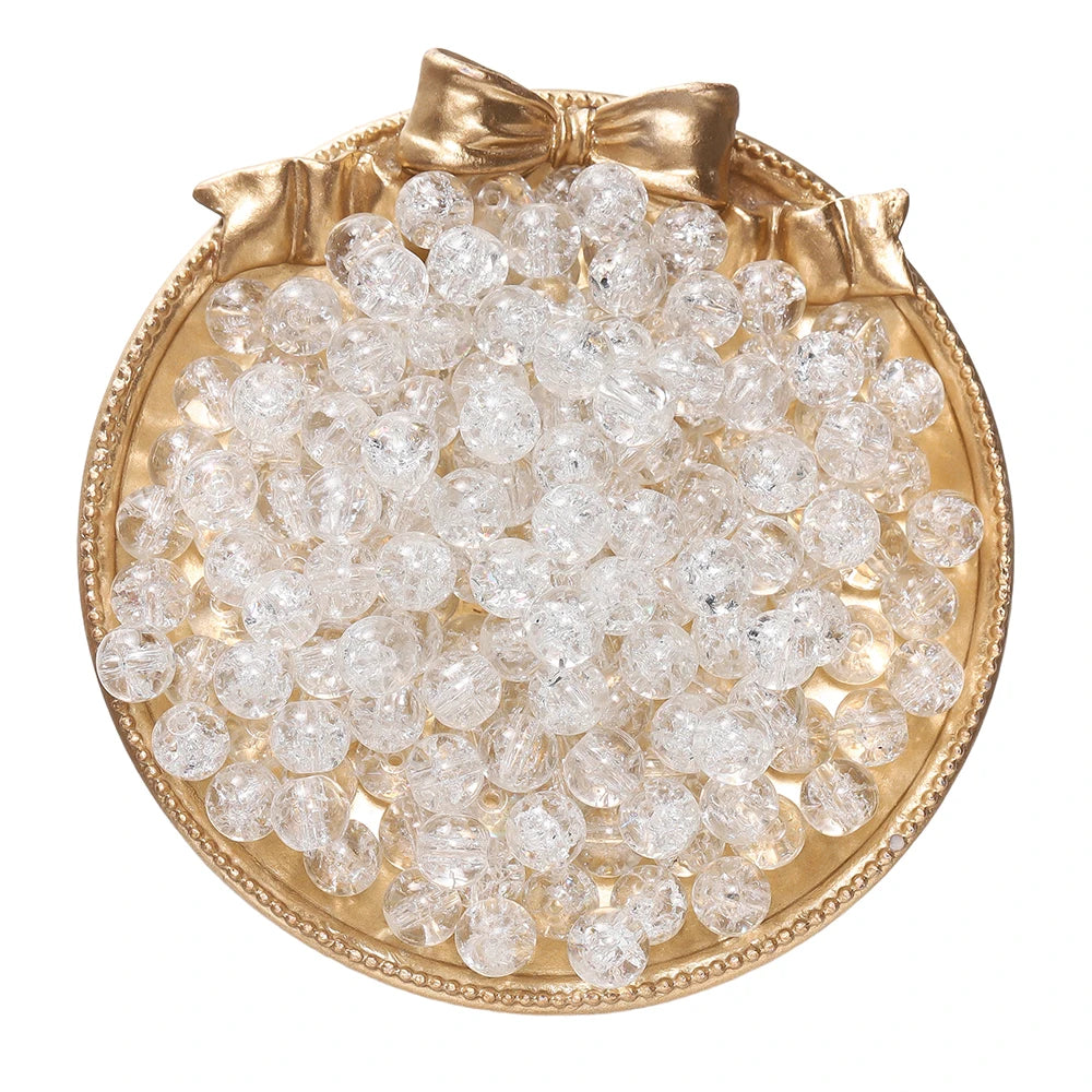 8mm Glass Crackle Beads – 50/100pcs DIY Jewelry Making Accessories