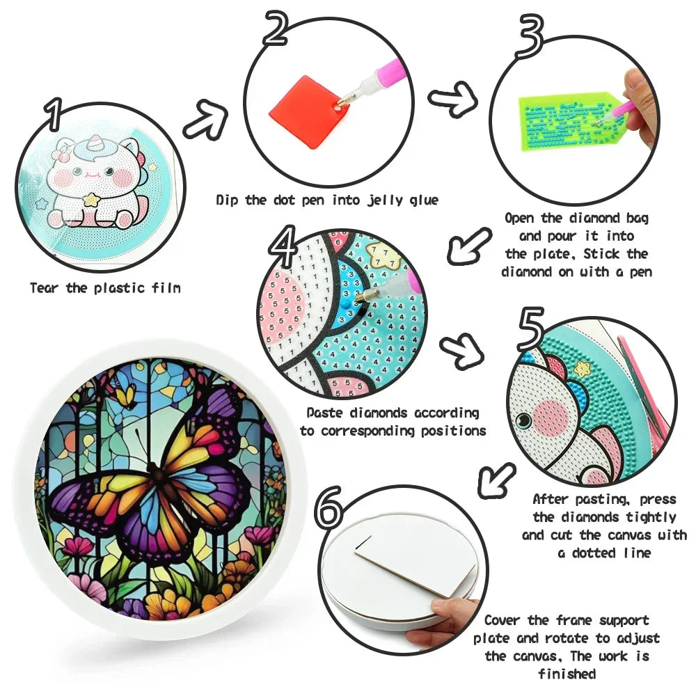5D DIY Butterfly Diamond Painting Kit – Craft for Children