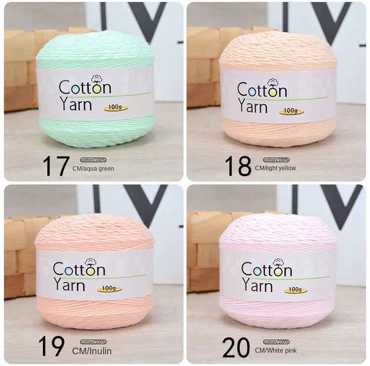 100g 100% Cotton Hand Knitting Yarn – Soft Crochet Thread