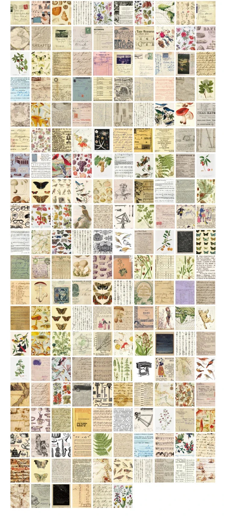 Vintage Scrapbook Paper & Sticker Set