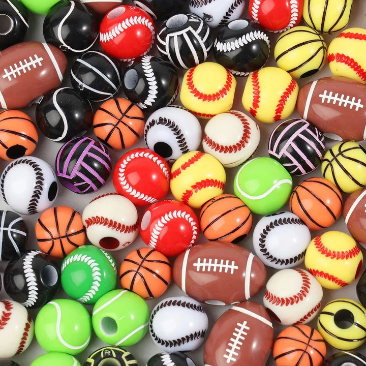 Sports Acrylic Beads – 20/50pcs Basketball